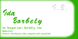 ida borbely business card
